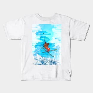 Cross Skier Jump Abstract. For ski lovers. Kids T-Shirt